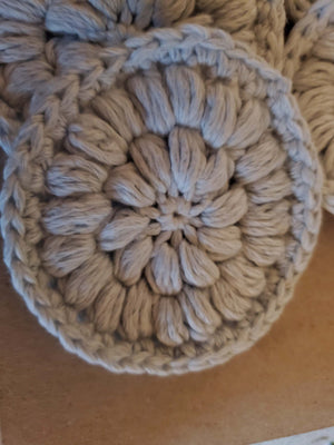 Super soft cotton blend puff stitch face scrubbies set of 6 for skincare comfort.