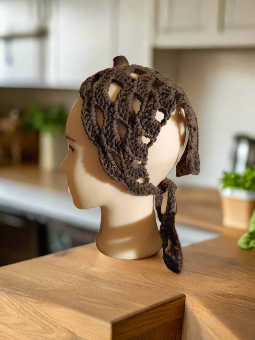 Brown bandana for women, versatile fashion head accessory.